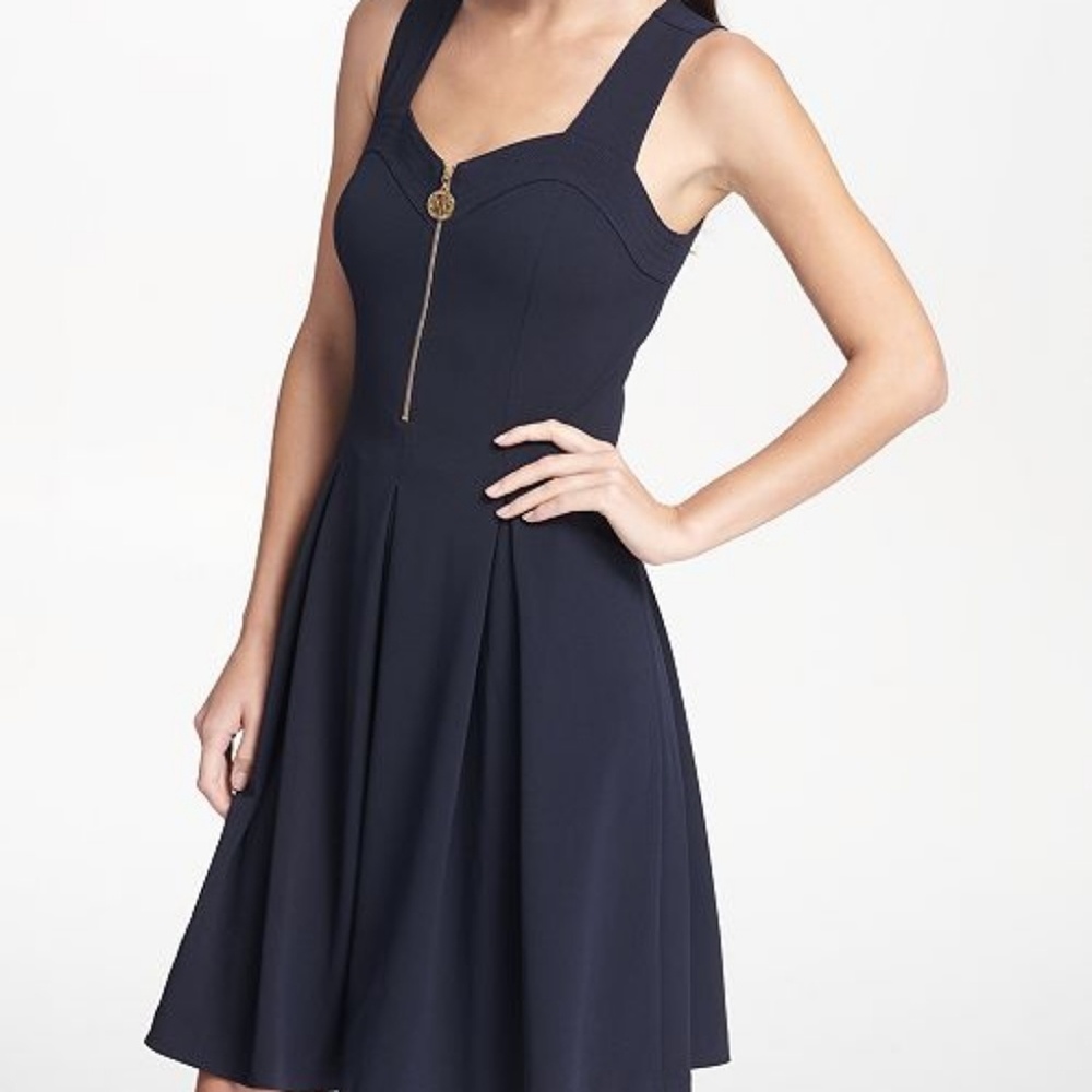 New DKNY half zip sweetheart neckline dress
